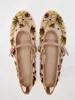 New Mesh Breathable Ballet Flats Women Luxury Designer Embroidered Flower Mary Jane Shoes Light Comfort Low Heeled Summer Flats 3