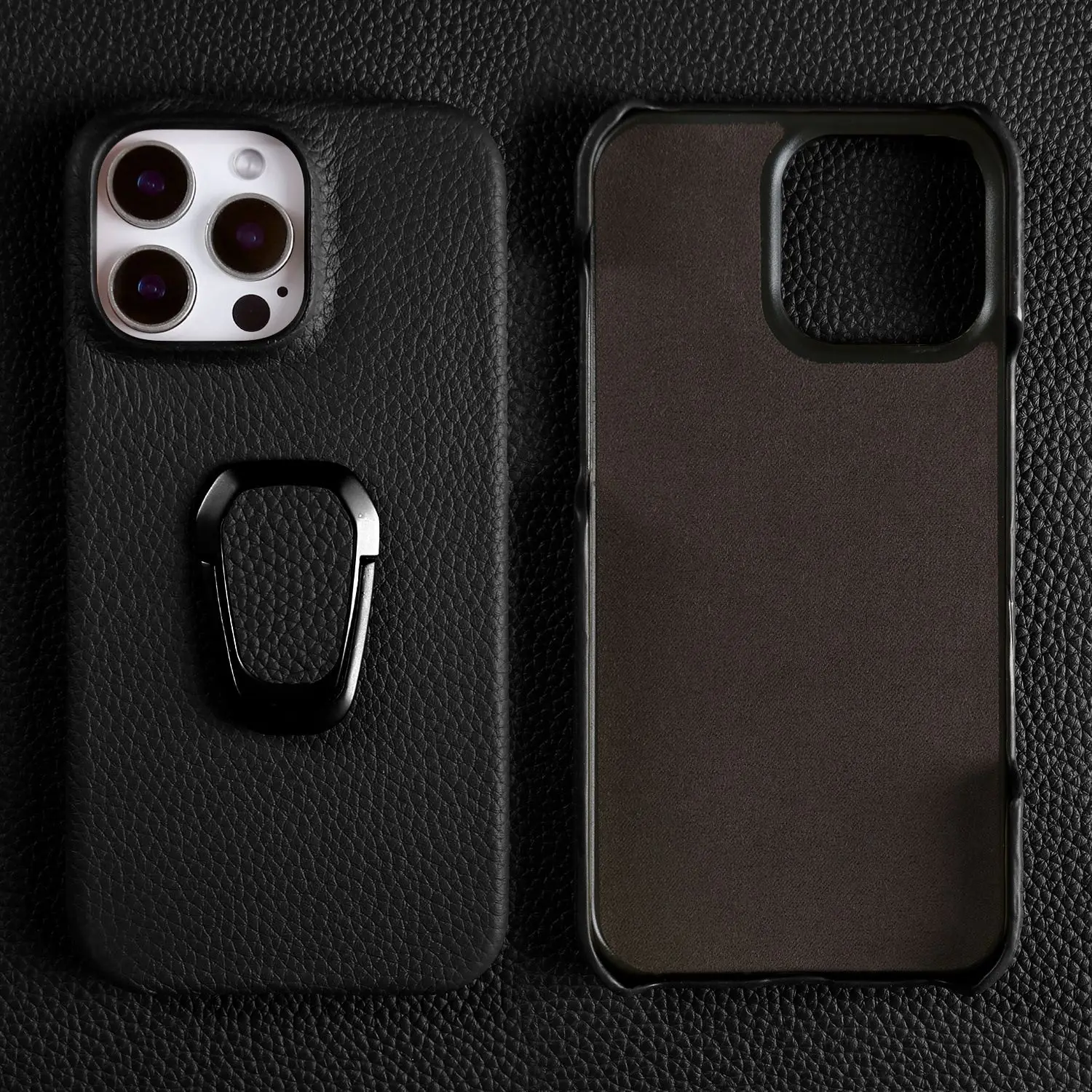 Handmade Genuine Leather Protective Phone Case with Stand Holder