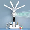 Rechargeable Table Lamp for Study, Desk Lamp Reading Light Led Table Light with Fan, Led Clock Dispaly Reading Lamp 1