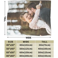 Custom Blanket with Photos Text Personalized Flannel Throw Blankets for Adult Kid Birthday Fathers Mothers Valentines Day Gift 2
