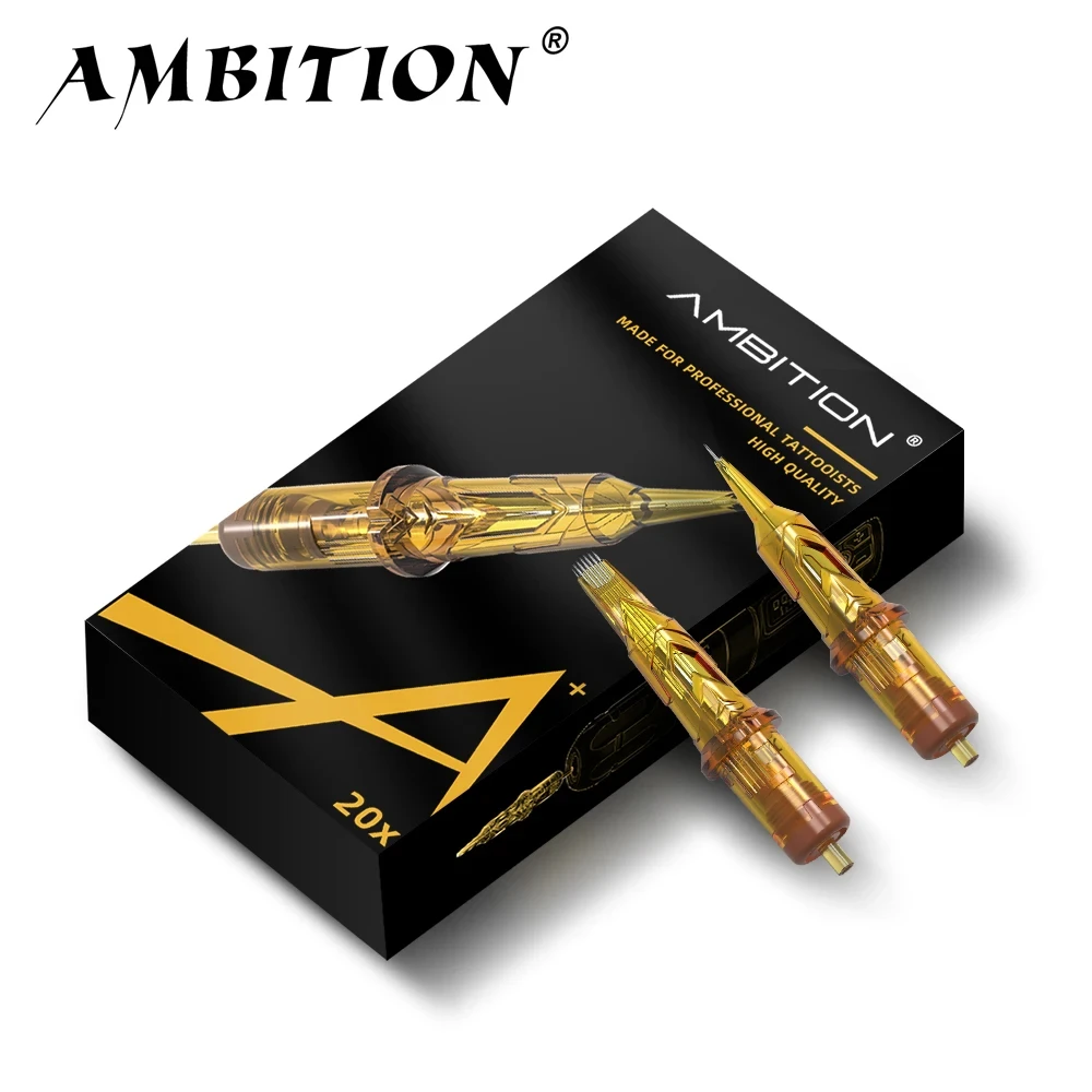Ambition Glory 20pcs Mixed Sizes RL RM M1 RS Tattoo Cartridge Needles Supply for Tattoo Machine SMP Permanent Makeup Sterilized hot sale 10pcs sterilized disposable tattoo cartridge needle rl rm m1 rs semi permanent makeup machine accessory 3rs 5rs 7rs 9rs