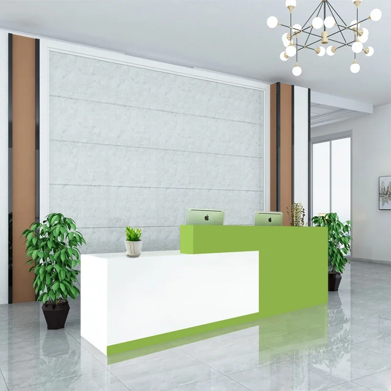 Salon Reception Desk Aesthetic Counter Long Black Cash Cabinet Center Decor Home Bar Furniture Glass Pulpito Professional Front
