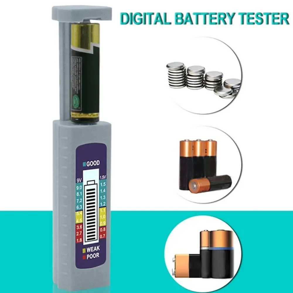 Digital Battery Tester LCD Display Battery Capacitance Diagnostic Tool Tester Check AAA AA Button Cell Universal