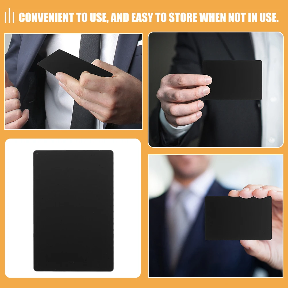 100 Pcs Metal Business Card Aluminum Cards Blank Black Name Alloy Blanks Engraving