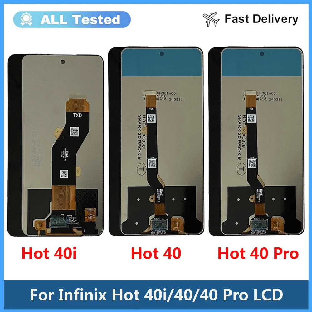 

100% протестированный для Infinix Hot 40 Pro X6836 X6837 ЖК-дисплей, сенсорный экран, дигитайзер для Infinix Hot 40i X6528B дисплей, ЖК-части