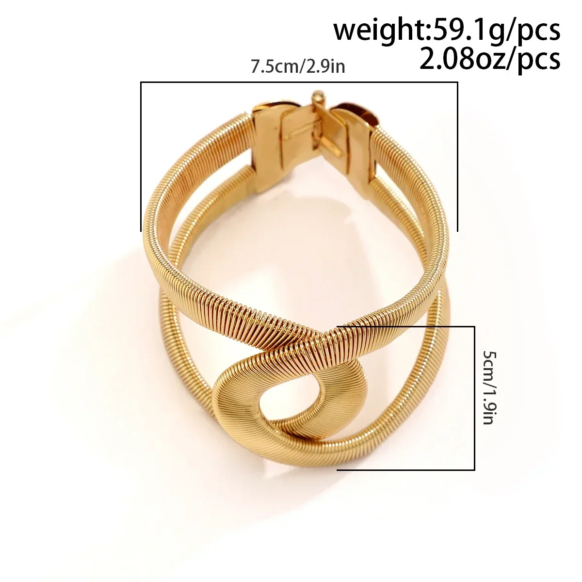 New Fashionable and Exquisite Exaggerated Spring Hollow Opening Adjustable Bracelet for Personalized Women'S Jewelry