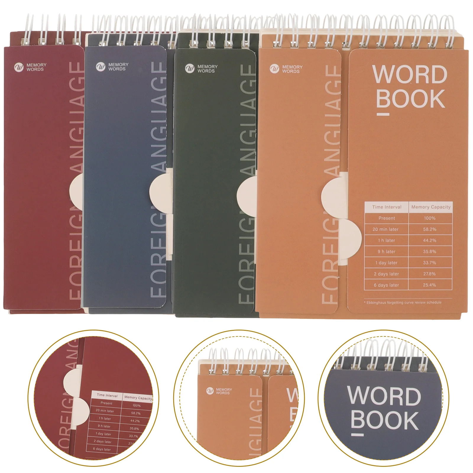 

English Title: Planner Word Book Loose Leaf Notebook Korean Spiral Notepad Memo Mini Pocket Notebook Note Pad English Word