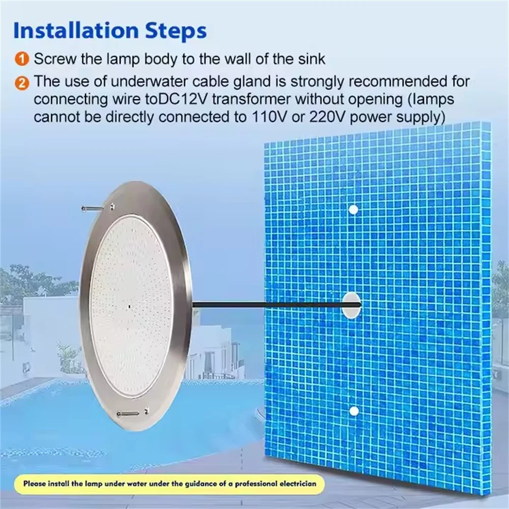 18W RGB LED 풀 라이트 블루투스 APP 제어, DC12V IP68 방수 수중 분수 조경 조명, Piscina Luz Spotlight