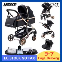 3 en 1 bébé poussette multi-fonctionnelle haute paysage chariot peut s'asseoir inclinable lumière pliant poussettes bébé poussette landau 1