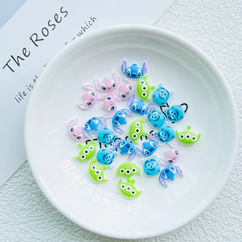 Resin Nail Art Crafts Cartoon Animal Nail Art Crafts 50 Pcs Mini Kawaii Cartoon Animal Big Eared Monster Series Resin Scrapbook Diy Bow Decor Manicure Accessories