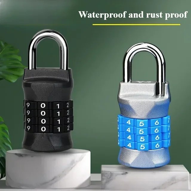 4-digit  Mini Digits Lock Number Password Combination Padlock Safety Travel Security Lock for Luggage Lock Padlock Gym 2