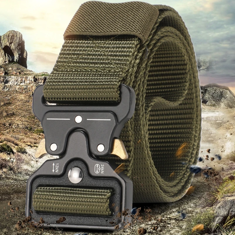 Men's Belt Outdoor Hunting Tactics Belt Multi functional Buckle Nylon Belt High Quality Marine Corps Canvas Belt