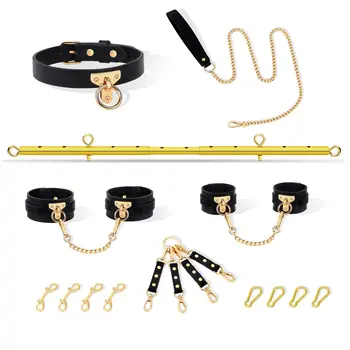 Barra Divaricatrice in Metallo Regolabile, Manette e Ferri per Gambe, Accessori SM per Addestramento Femminile, Giocattoli Sessuali per Coppie