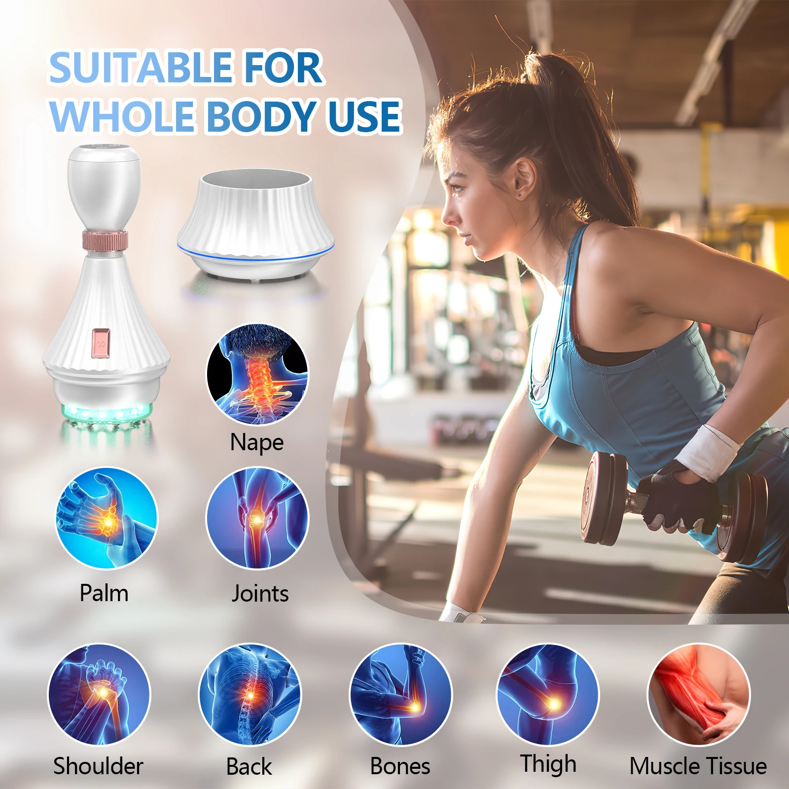 Electric Cupping Massager Vacuum Suction Cup GuaSha Anti Cellulite Beauty Health Scraping 12 Levels Suction Blue Light Therapy 2