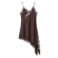 BSAY Lace Asymmetric Dress Summer New 2025 Women's clothing Fashion V-neck Sexy mini dress vest chic French Evening - Image 2
