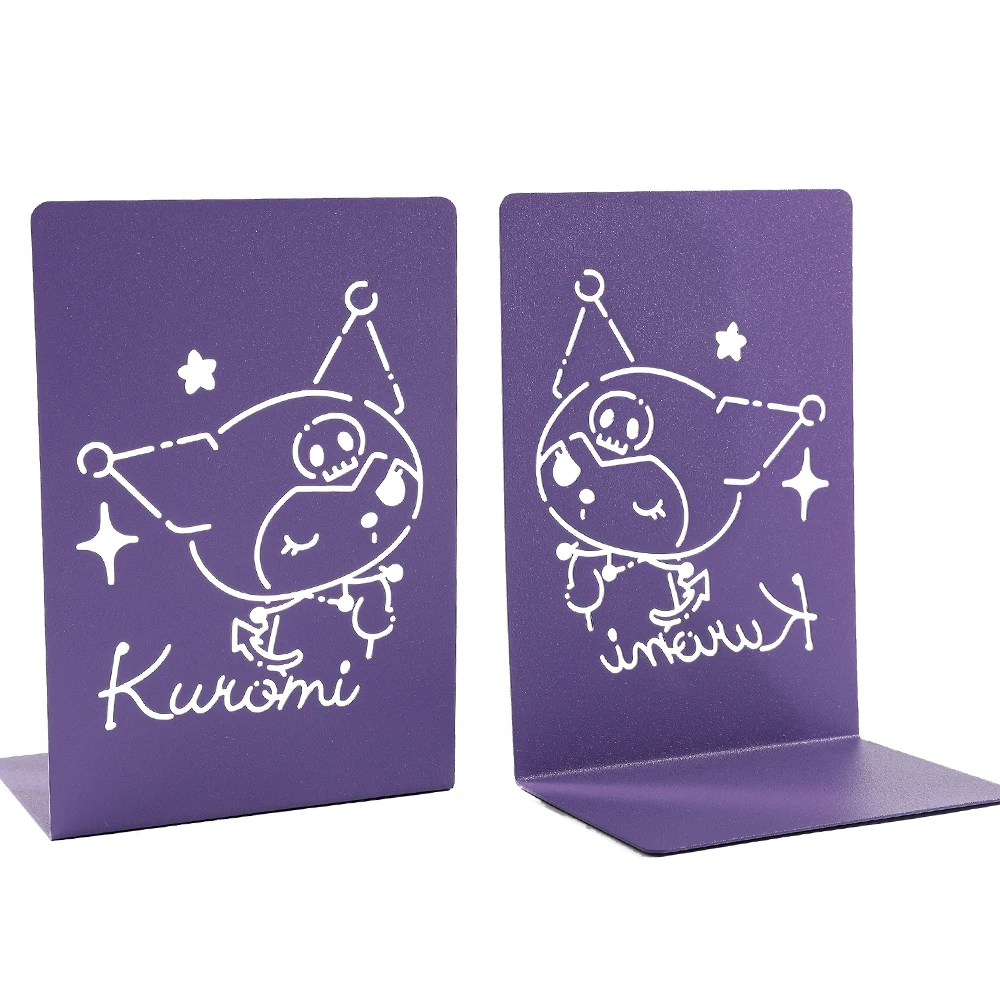 Sanrio Kuromi Bookends Purple Metal Bookends Heavy Duty Bookends for Fans Collection Book Lovers Home Office Bookends Supplies 2