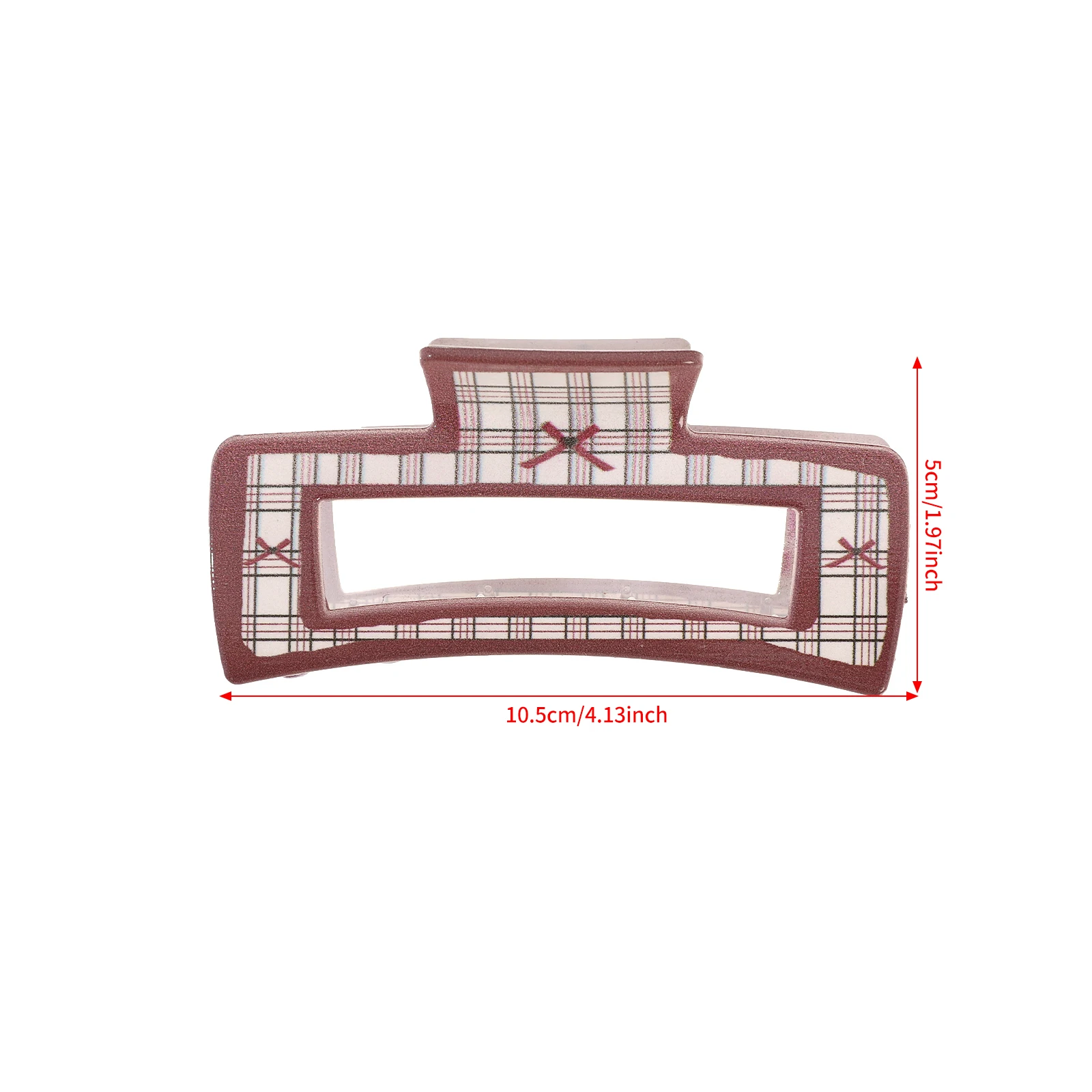 1pc Fashion Rectangle Hair Claw Clip Bow Heart Polka Dot Pattern Hair Clips For Thick Hair Women Elegant Headdress Barrettes