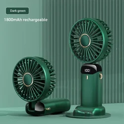 Compact Foldable Neck Fan with 5 - Speed USB Rechargeability for Summer Comfort (Green)