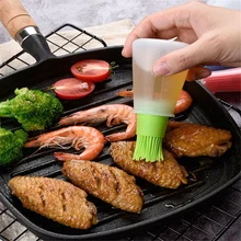 Portable Oil Bottle Barbecue Brush Silicone Kitchen BBQ Cooking Tool Baking Pancake Barbecue Camping Accessories Gadgets