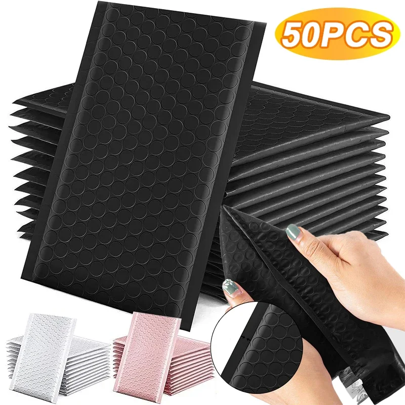 Self-Seal Waterproof Shipping Bags Black/White/Pink Tear-Resistant Bubble Mailers Padded Mailers for Packaging Small Business