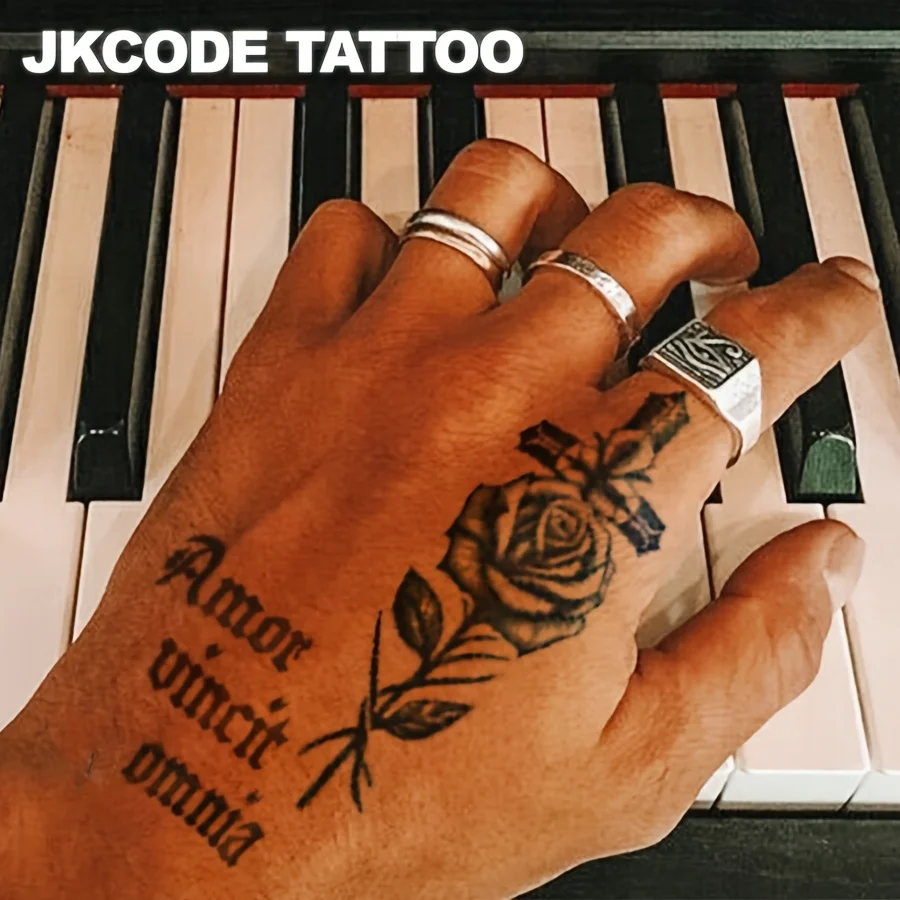 Valentine's tattoo，Rose of the cross， Waterproof, Realistic Fake Tattoos,  Botanical, Face Tattoos, Magic Tattoos, Last 1-2 Weeks - AliExpress, image size:900x900