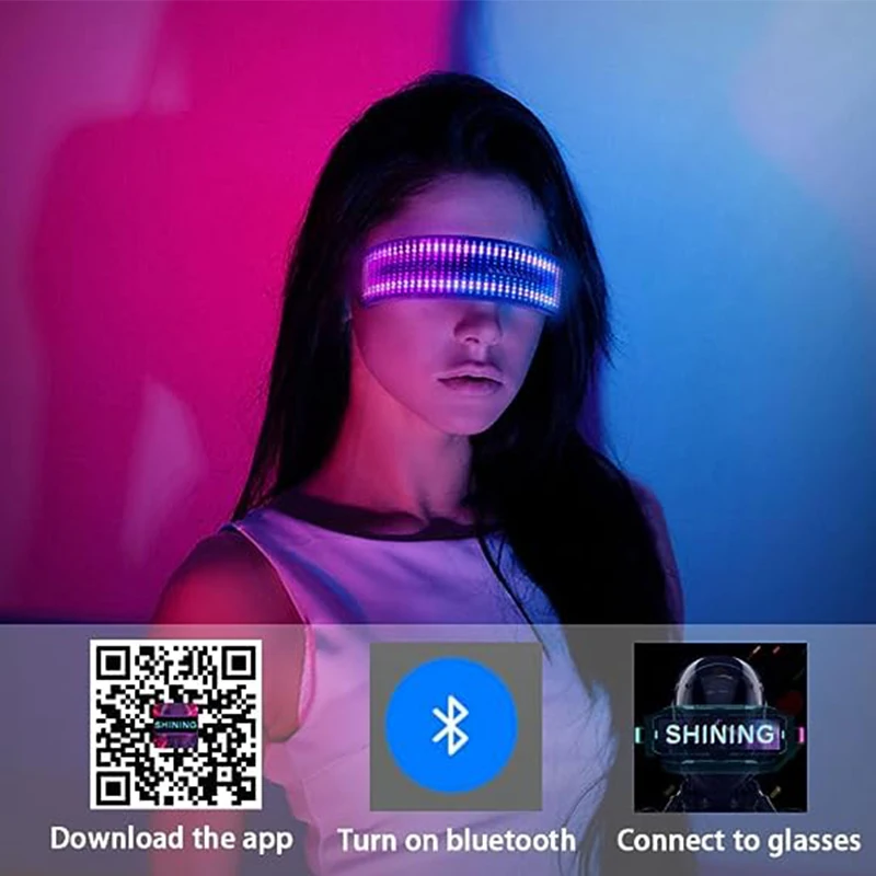 Light Up Glasses with Animated LED Display