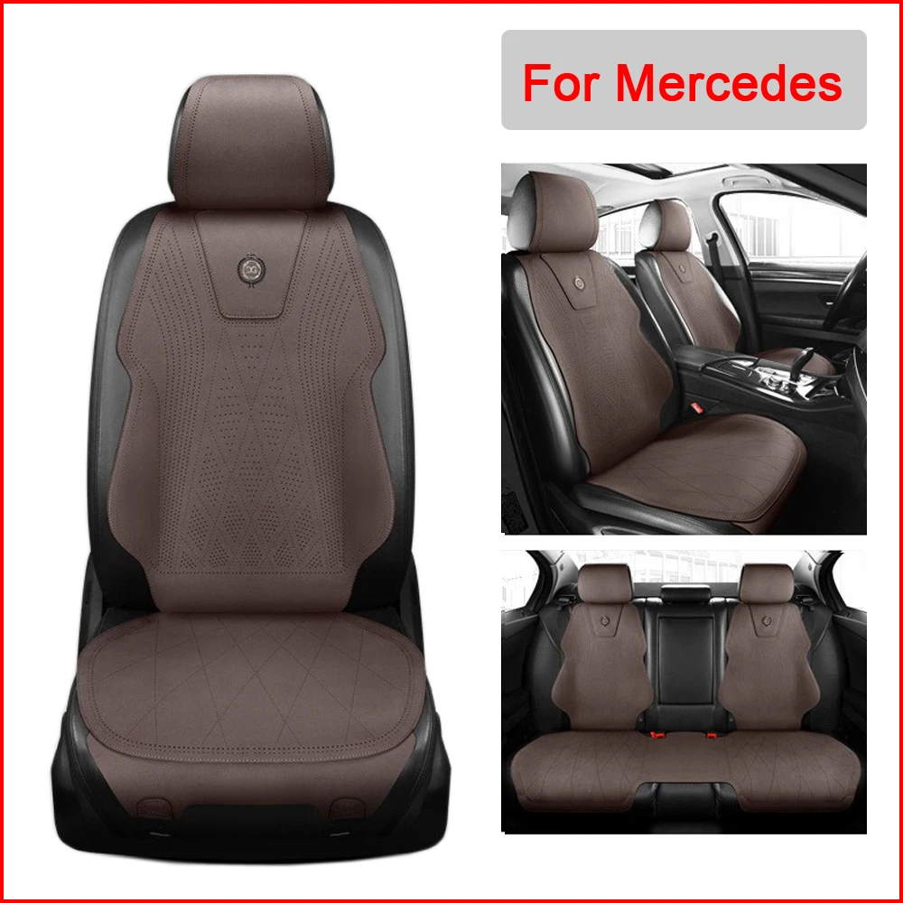

New Car Seat Covers Breathable Suede leather Auto Seat Protection Cover For Mercedes Benz AMG A C E S Class W204 W205 W212 W213