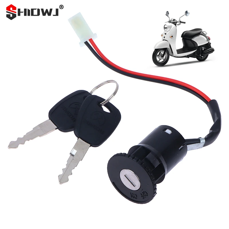 1Set 2 Fili Interruttore Di Accensione Con 2 Chiavi Di Blocco On-Off Per Scooter Elettrico Atv Pocket Bikes Moto Atv Quad Bike
