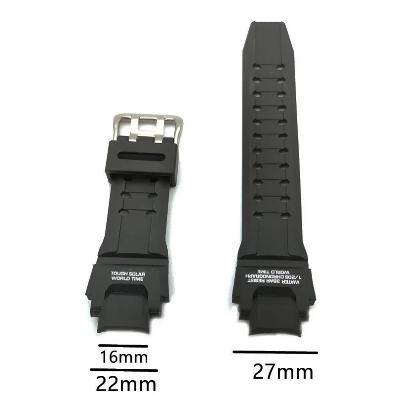 Men's Black Waterproof Sport Silicone Resin Watch Band