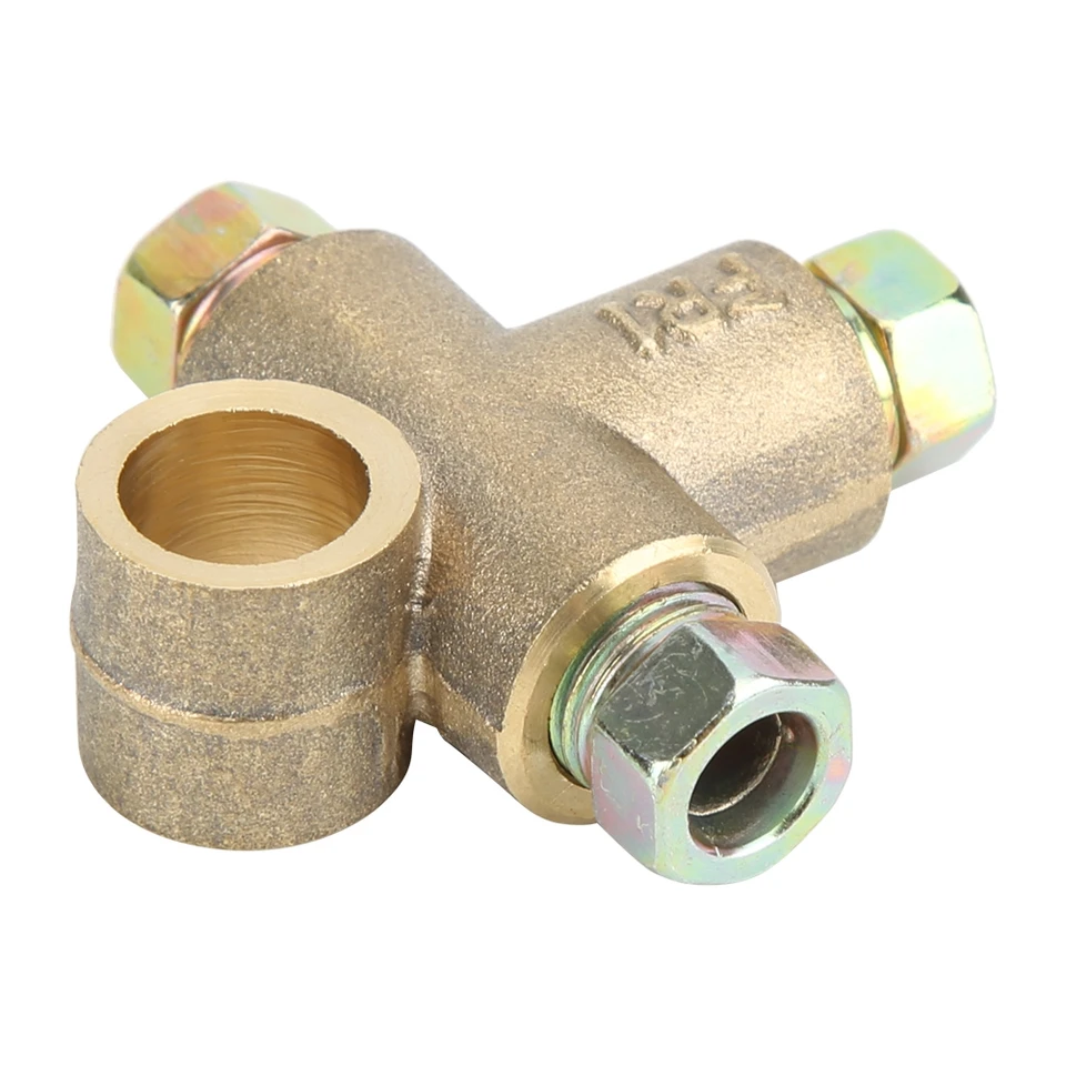 Aazon.co: Brake Line Tee, 3 Way T Shape Brake Tee With 3 Ale Nuts Short Union 10 3/16in Pipe - View #7