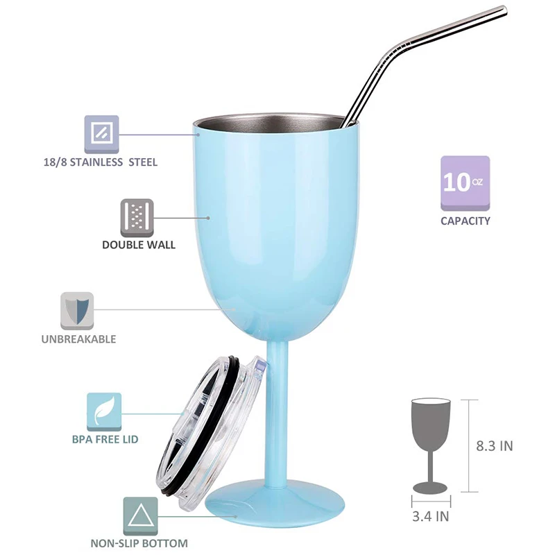 Stainless steel wine glass in cocktail shape, ideal for stylish drinks and home bar use. Free shipping to Singapore included.