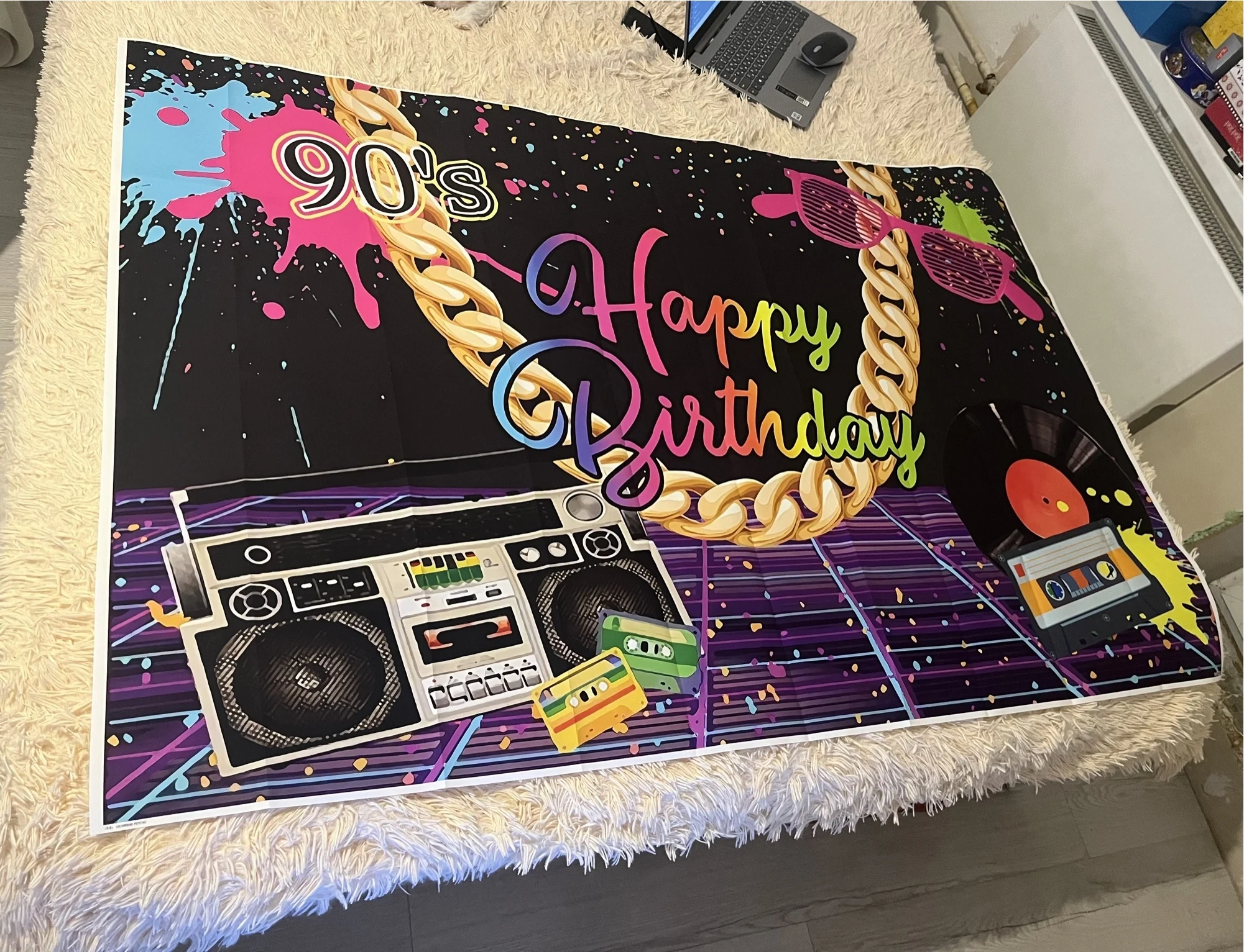80's 90's Hip Hop Theme Music Disco Party Photography Backdrop Decor Baby Birthday Graffiti Dance Background Retro Style Banner