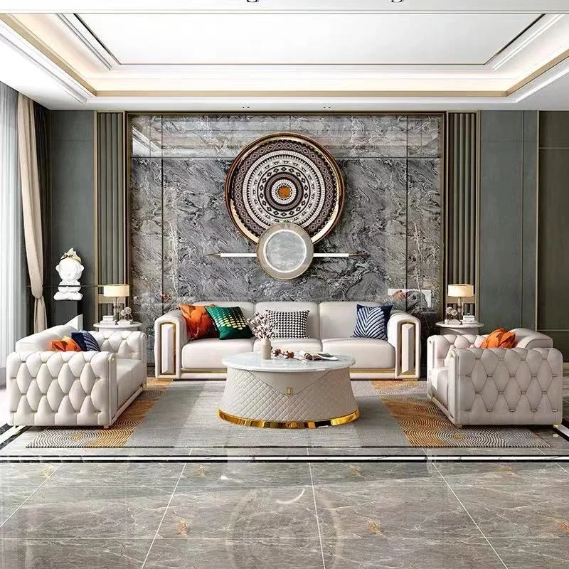 

Modern Style Leather Living Room Sofas Light Luxury Sofas Sectionals Couch Lounge Custom Sofa Set Furniture For Home