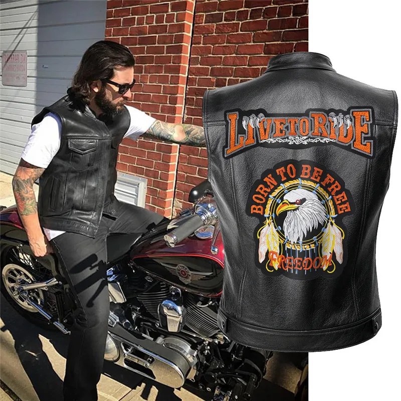 Movie Mens Leather Cosplay Costume Gilet Da Moto Live To Ride Jacket Donna Applique Rock Punk Vest Zipper Top Coat Senza Maniche
