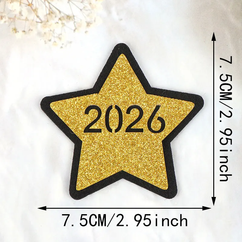 200 Stück glänzende Neujahrsstern-Alphabet-Stern-Applikationen für DIY-Kleidung, Hut, Tasche, Dekoration, Zubehör, Aufnäher – Detail 5