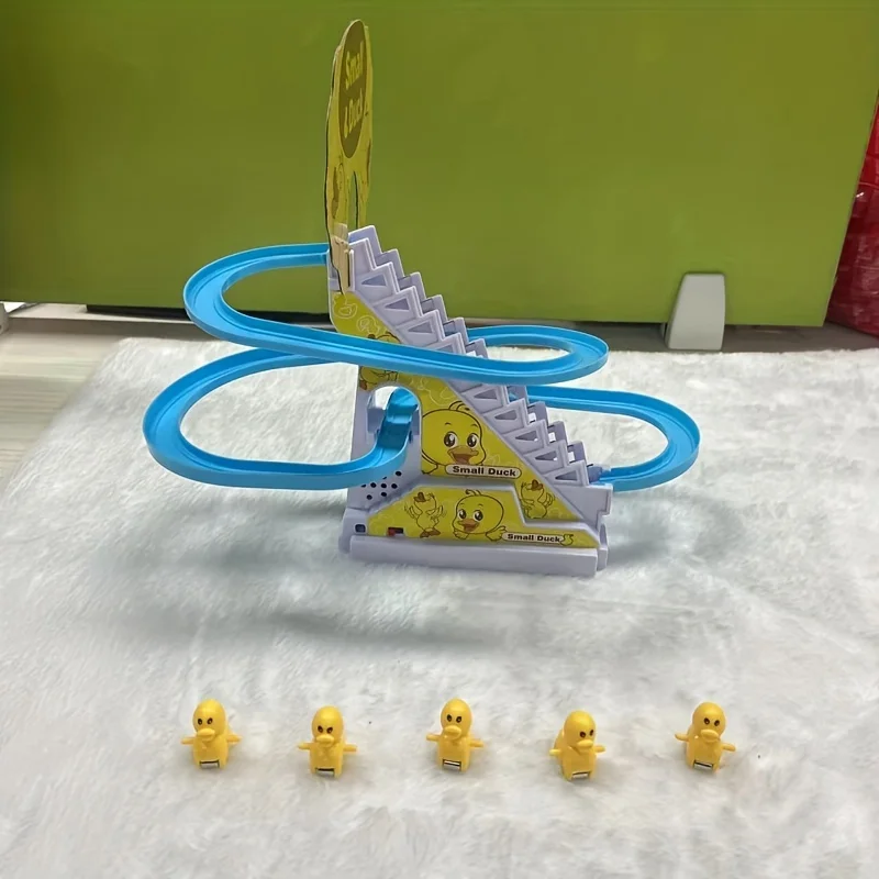 Popular Children 0-6 Years Old Yellow Duck Climbing Ladder, Children's Baby Head Up Practice Slide, Track Car Puzzle Toy 5