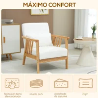 Кресло HOMCOM для гостиной, мягкое бархатное с подушками, деревянные ножки, 68x75x78 см — изображение 5