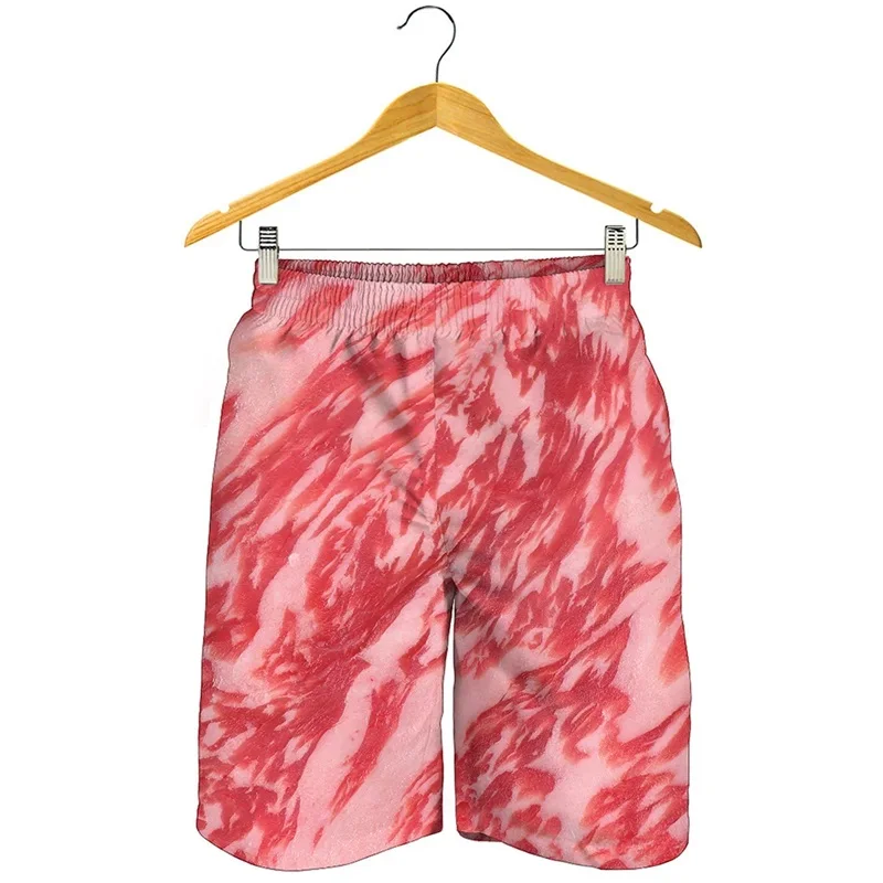 Funny Meat Graphic Beach Shorts For Men Summer Casual Board Ice Shorts 3d Print Loose Plus Size Trunk Short Pants Streetwear 4