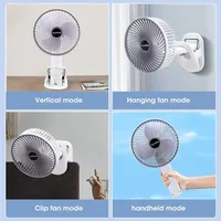 Mini ventilateur à pince ventilateur de bureau multifonctionnel avec pince ventilateur mural Portable Rechargeable Mini ventilateur pliable réglage à 3 vitesses 6
