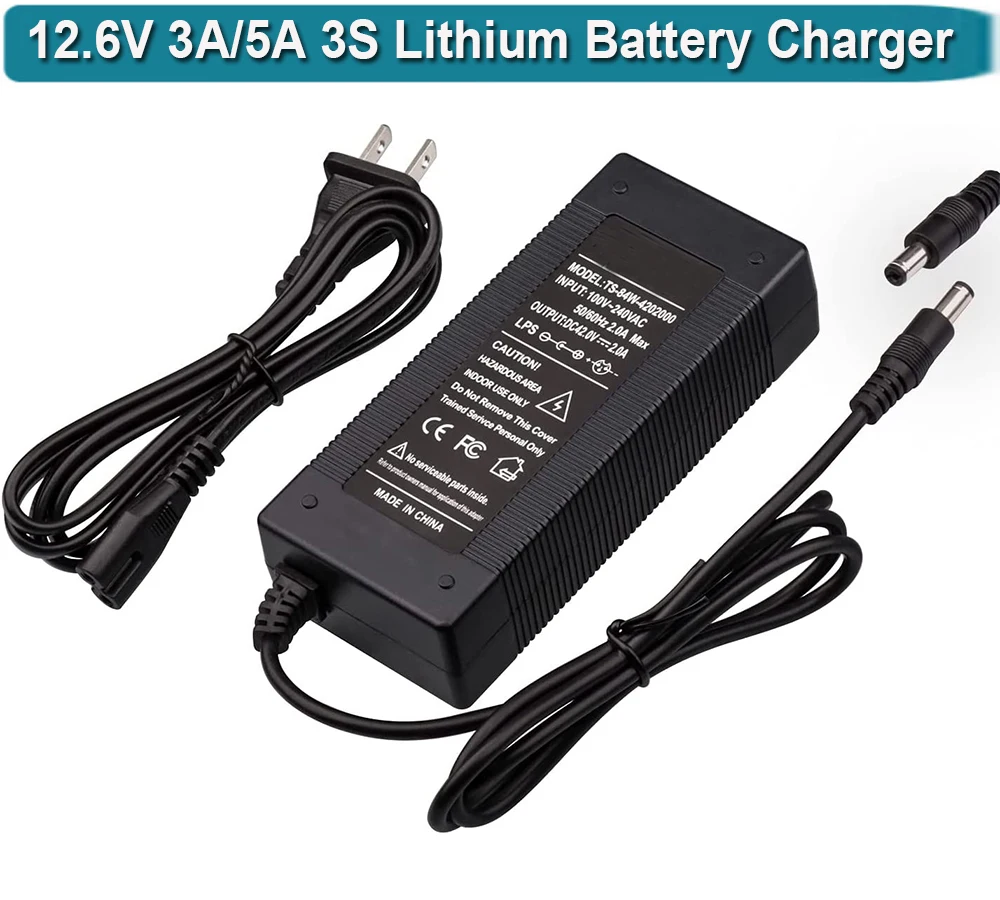 12.6V 1A EU Plug Charger For 3S Lithium-ion 18650 Batteries - AC To DC Converter 8 thumbnail image