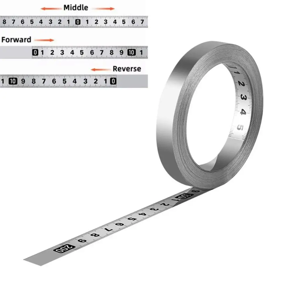 Durable Self-Adhesive Stainless Steel Measuring Tape - 12MM Width, Metric Scale