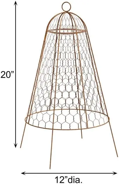 Set of Six  83280 Rustic Wire Garden Cloches, 20" H Each
