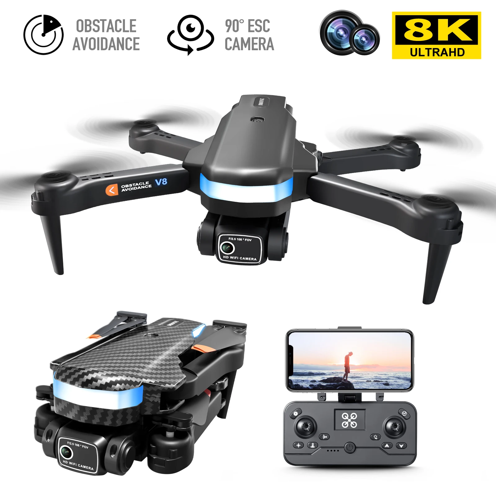 V8 Drone Professionale Rc Aereo Mini Fpv Con Cameran Dji En Oferta Romanzo Jjrc Dron High Range Drone Quadcopter Elicottero
