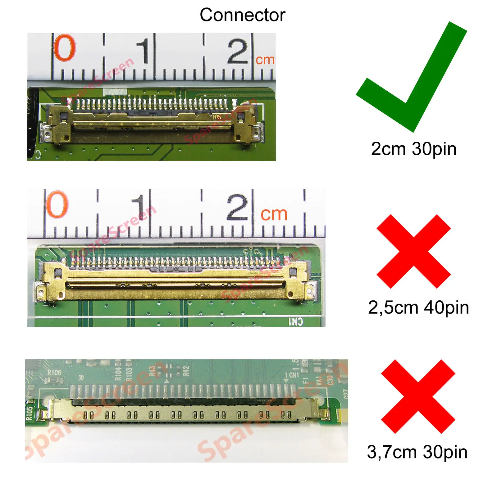 para 15. Polegada para hp 250 g4 250 g5 250 g6 250 g7 255 g4 255 g5 255 g6 255 g7 1366x768 30pin - Imagem 3
