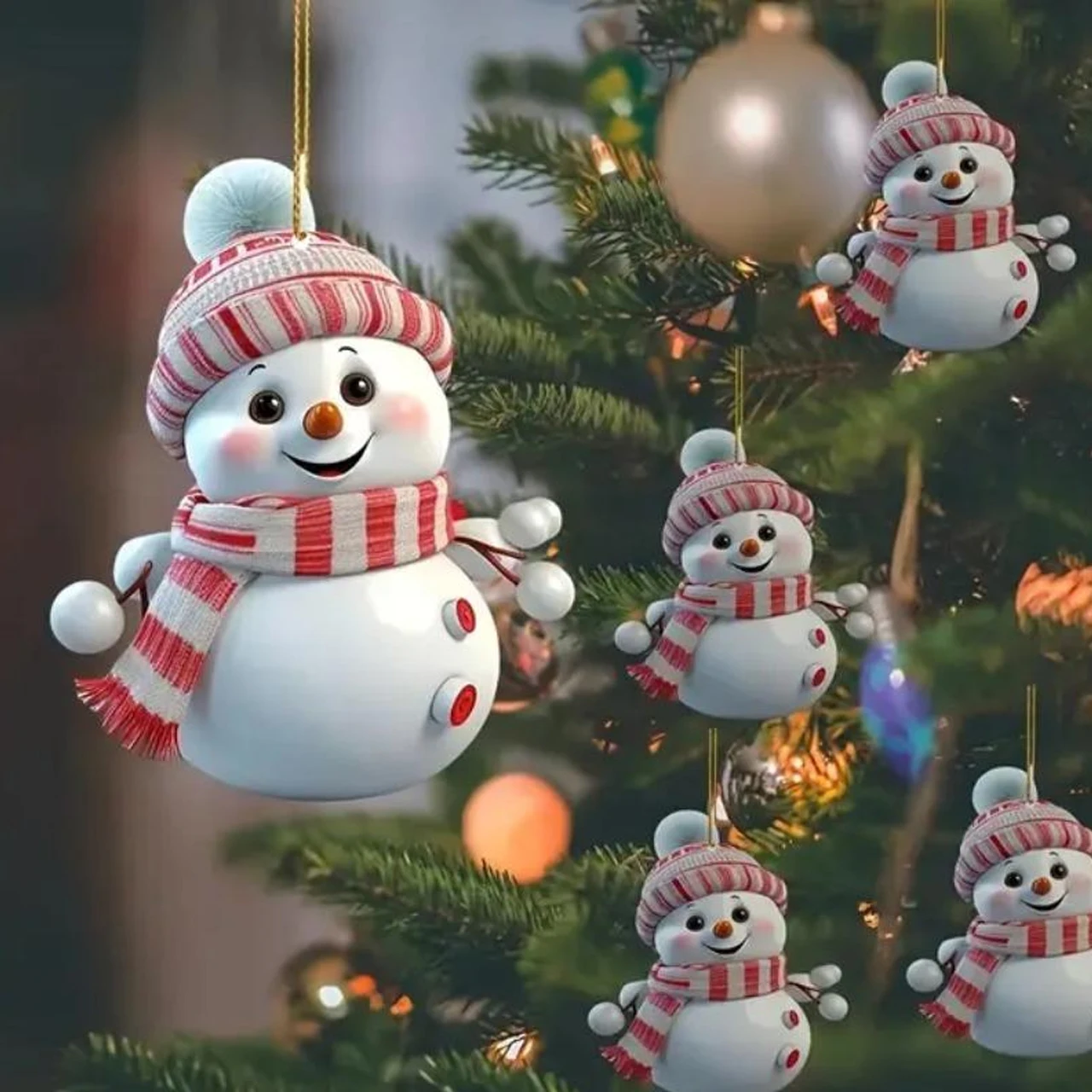 Christmas Snowman Pendants Xmas Tree Hanging Ornaments Car Decoration Pendant Christmas Party Kids Toys Gift