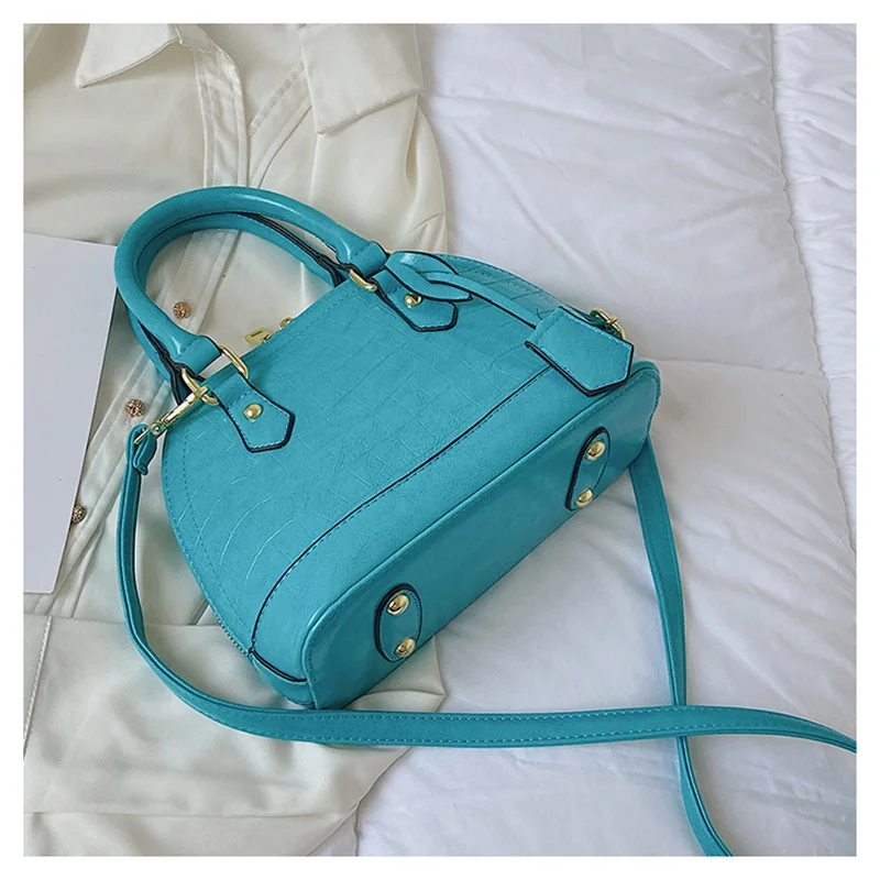 Female Solid Color Messenger Bag Quality Leather Shoulder Bag Stylish All Match Handbags Women Retro Stone Pattern Crossbody Bag -S69d72700f17c487d9c1dd7f462fd4c742