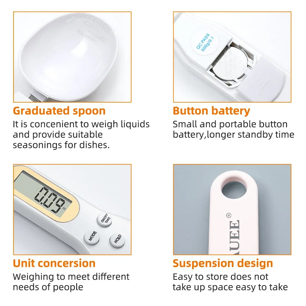 Precision Digital Spoon Kitchen Mini Tool Electronic Kitchen Scale 0.1g LCD Digital Measurement Food Flour Milk Coffee Scale electronic kitchen scale electronic scale