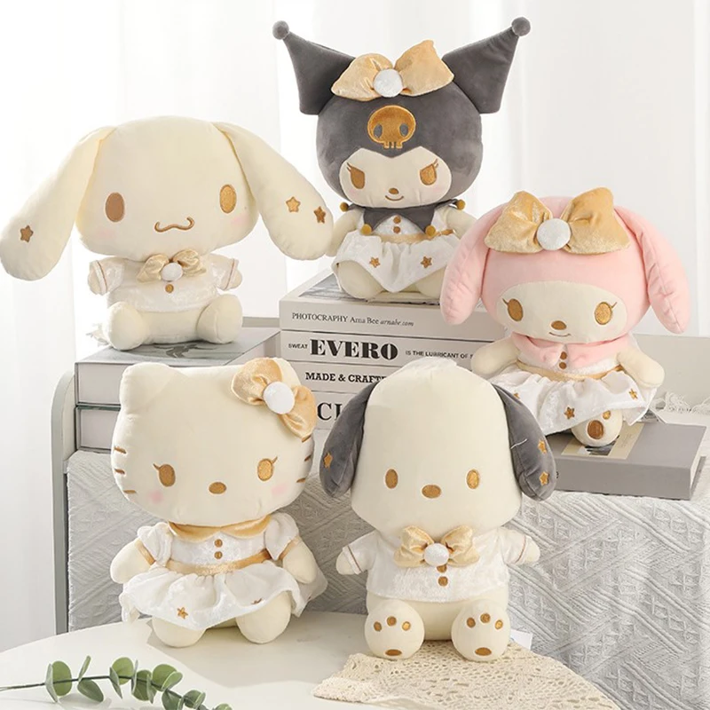 

Sanrio Hello Kitty Plush Toys Kawaii Kuromi Wedding Doll Cinnamoroll Cute Throw Pillow Girls Heart Birthday Gifts for Girlfriend
