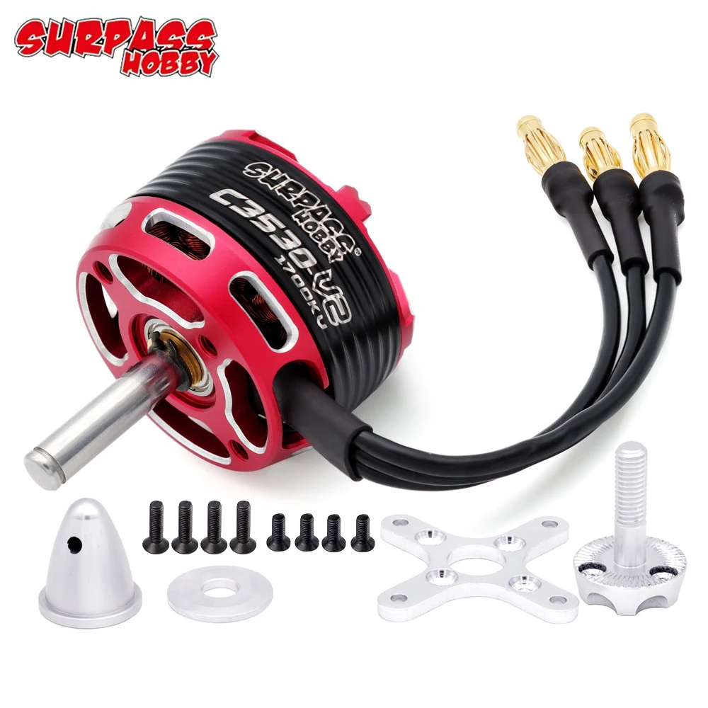 Surpass Hobby C3530 C3536 C3542 C3542 V2 14-pole Hi-Torque Outrunner Brushless Motor For Fixed-wing Aircraft Airplane DIY drive motor