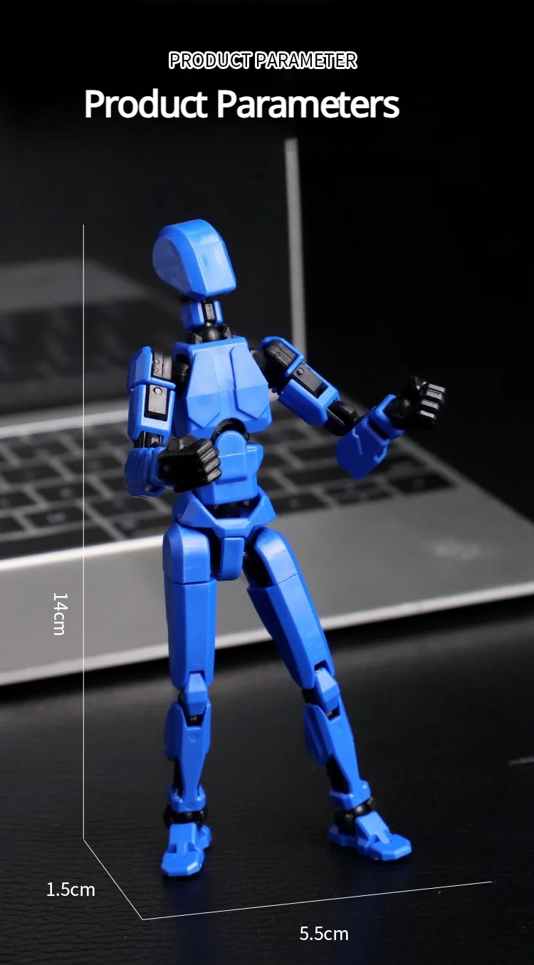 DIY Multi-Jointed Bewegliche Shapeshift Roboter Ornamente 3D Gedruckt Mannequin Glück Charakter Action-figuren Spielzeug für Kinder Geschenk – Detail 10